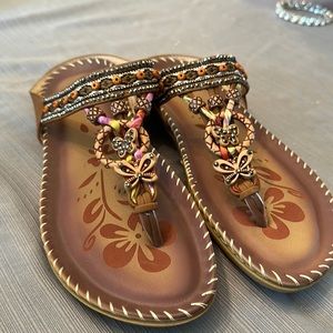Never worn beaded sandal